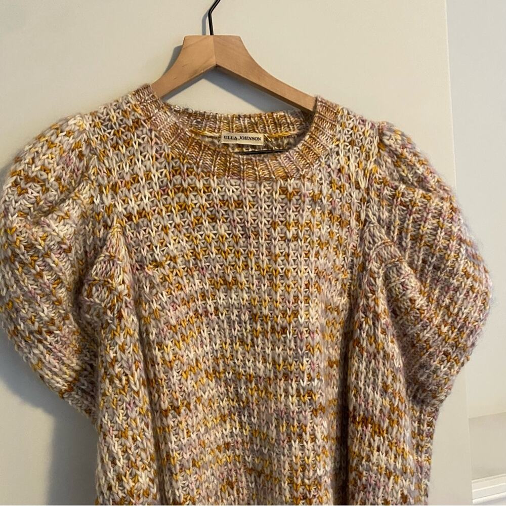 NWT Ulla Johnson Marled Wool Puff Sleeve Handmade Sweater M/L - Picture 8 of 16
